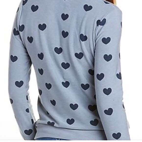 Chaser Blue Heart Long Sleeve Plush Tee/Top/Sweatshirt. Small. New NWT! So Soft! - Picture 3 of 8